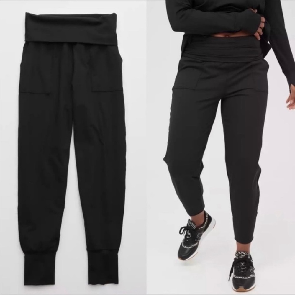 Aerie Offline fold down waist joggers black size medium